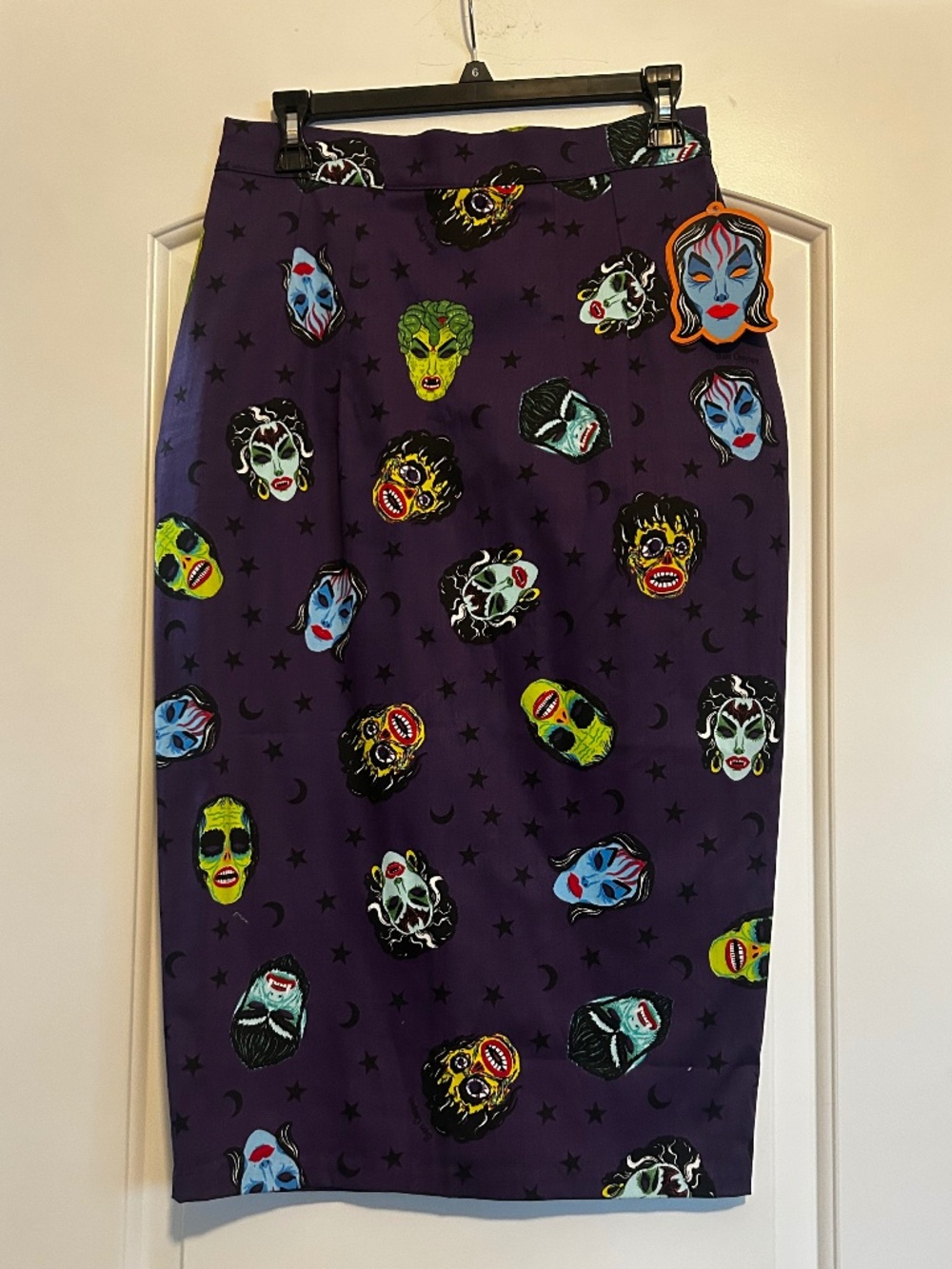Ben Cooper Monster Mask print Vixen Pencil Skirt - Picture 3 of 6